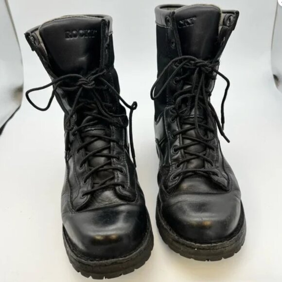 Rocky work boots vibram sole aqua guard black comfort combat style men’s 9 main image 4